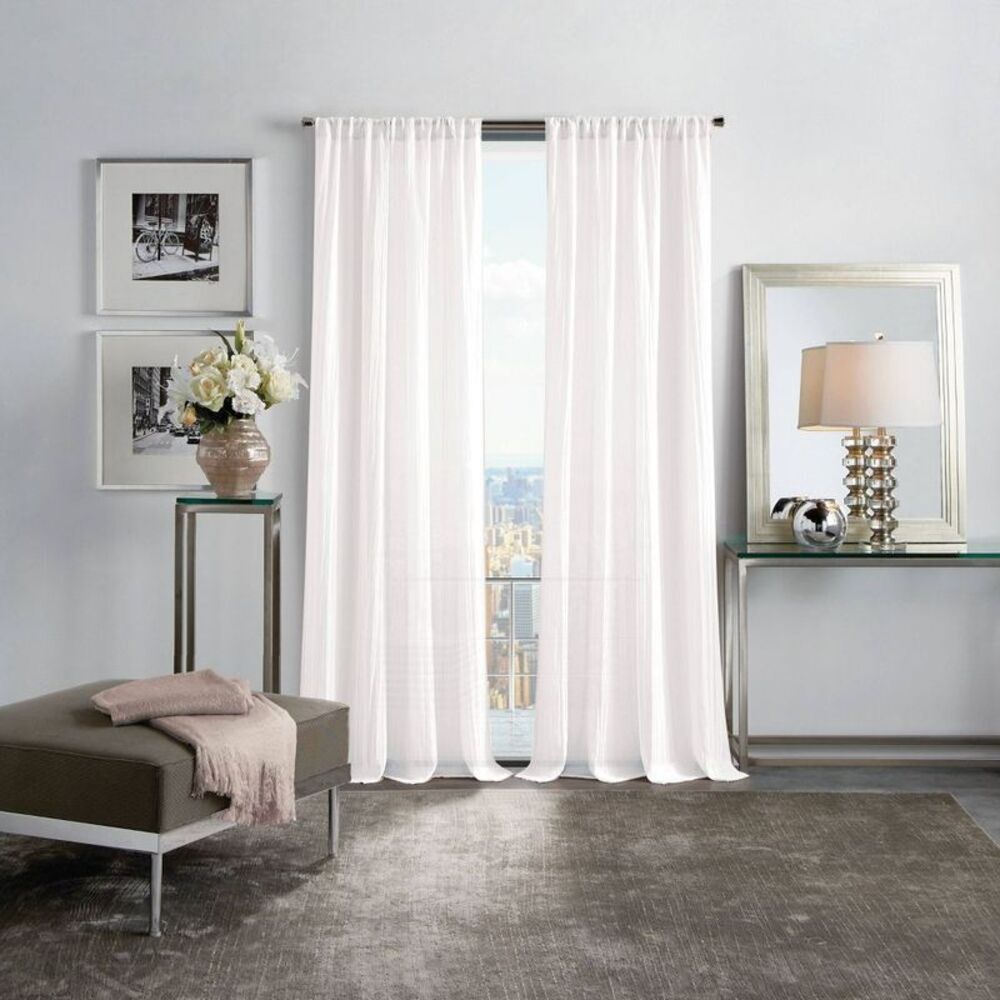 Open Box - Martha Stewart - 105"x50" Martha Stewart 2pk Crinkle She White